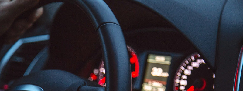 dashboard of a car for hire in London