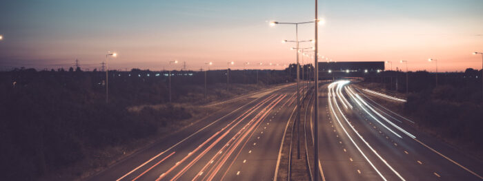 night time motorway driving