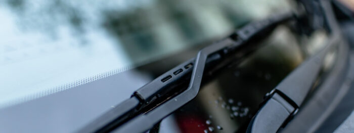 wiper blades on a car windscreen
