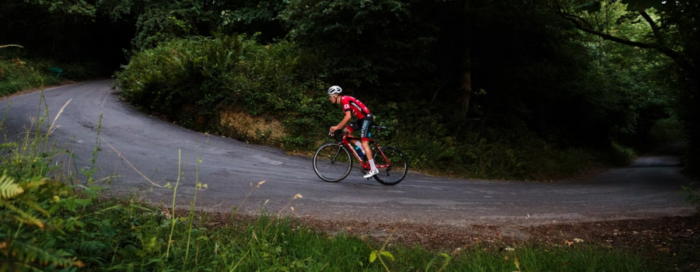 cyclist on a country road
