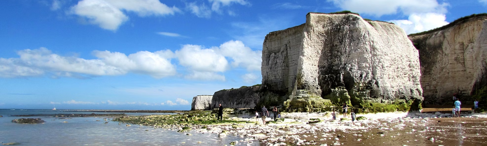 Botany Bay sandy beach with cliffs near London
