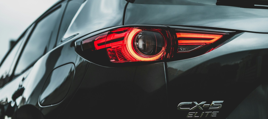 Car rear lights making an emergency stop