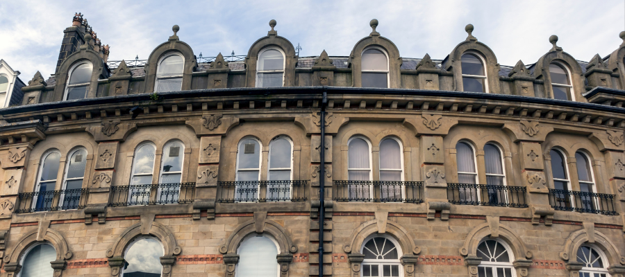 Photo of Victorian sand stone buildings in Harrogate